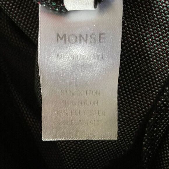 MONSE Pants Womens 2 Black Stretch Denim Ankle Zip Flare Green Side Stripe - Picture 11 of 12